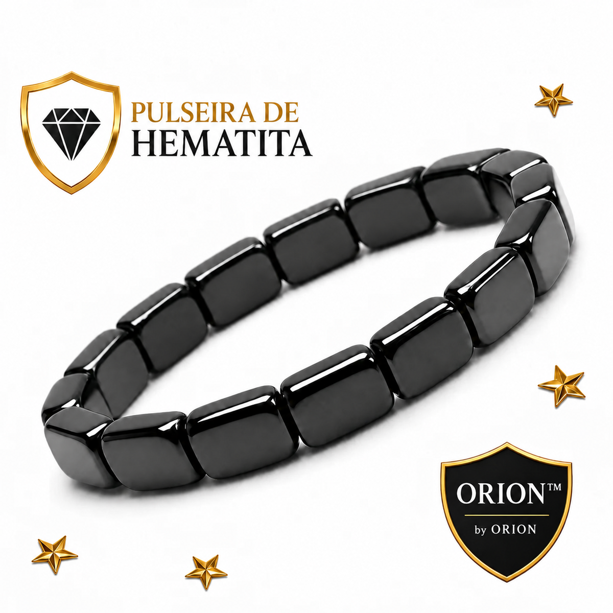 Pulseira Orion™ de hematita com acabamento grafite